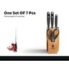 7Pcs Ultra Sharp Kitchen Knife Set, Acacia Wood Block with