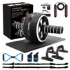 Ab Roller Wheel, 10-In-1 Ab Exercise Wheels Kit with Resistance