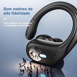 Audífonos Inalámbricos Deportivos, 80H Auriculares Bluetooth 5.3 HiFi Estéreo con HD Micró, ENC Cancelacion Ruido, Dual LED Pantalla, IPX7 Impermeable Auriculares Inalambricos para Running (Negro)