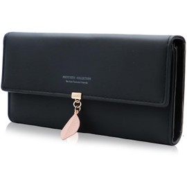 Alster Herz * Large Women's Wallet with RFID Protection - Elegant Wallet Made of Soft Vegan Leather, Elegant Wallet with 9 Card Slots, Zip & Coin Pocket, black, Elegant