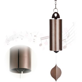 Deep Tone Heroic Windbell Large Cylinder Wind Chimes Antique Metal Outdoor Wind Chime Temple Wind Chime Memorial Wind Chimes Suitable for Patios Gardens Yards Porches (L-19.7inch)