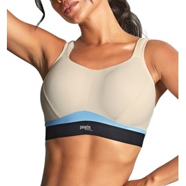 Panache Boundless Racerback Non-Wire Sports Bra (7341M),34HH,Chalk/Black