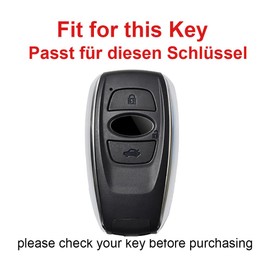 TECART Smart Car Key Case Cover Fits Subaru Legacy Impreza WRX XV BRZ Forester Levorg Trezia Leather Portable Protective Key Cover Accessories Key Protection 3 Button B Black Green, black green