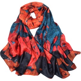 FAIRYGATE Damen Schal Seidentuch Halstuch Seide Tücher Große Seidentücher Elegant Stola Schals für Haar Kopftuch Weiches Seidenschal Seiden Tuch für Frauen 98026