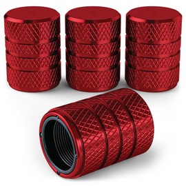 PC Autoworks Aluminum Tire Valve Stem Caps – Anti-Rust, Premium Anodized Aluminum, Corrosion-Resistant, Easy Install, Universal Fit for Car, Truck, Bike, SUV – 1 Pack/Set of 4 (Ruby)