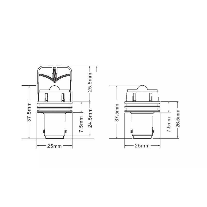 Dr. LED 12V 24V 2NM White LED Bulb BA15D for