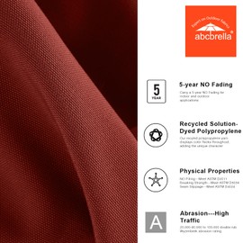 ABCCANOPY 5-Year No Fading 9FT 3 Tiers Patio Umbrella, Outdoor Table Umbrella with 8 Sturdy Ribs for Deck, Backyard, Garden, Yard (Burgundy)