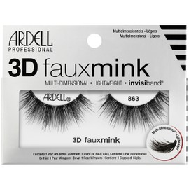 Ardell 3D Faux Mink Lashes 863 – Multi-Dimensional Lashes Natural Look Wispy Finish with Invisiband, 1 Pair