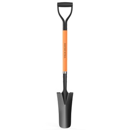 HIGHLIGHT Spade Shovel, Transplanting Spade, Drain Spade, Spade Shovels for Digging, Sharp Shooter Shovel or Spade, 45Inch, Stell D-Grip,Fiberglass Handle, Orange