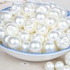50pcs Round Pearl Sewing Buttons 6mm, Plastic Pearl Decoration Buttons,White