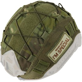 OneTigris Tactical Helmet Cover with Free Tactical Patch, Airsoft Fast Helmet Cover Camo Cloth Cover for Fast Helmet in Size L or M/L, XL or L/XL, Compatible with Ops-Core Fast PJ Helmet - No Helmet