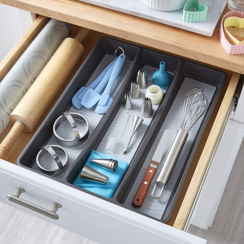 Copco Basics 3 Compartment Organizer, Charcoal Gray/Light Gray