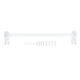 Towel Bar Thickened Wall Mounted Rust Proof Space Aluminum Bath Towel Rack with Hooks for Bathroom Closet
