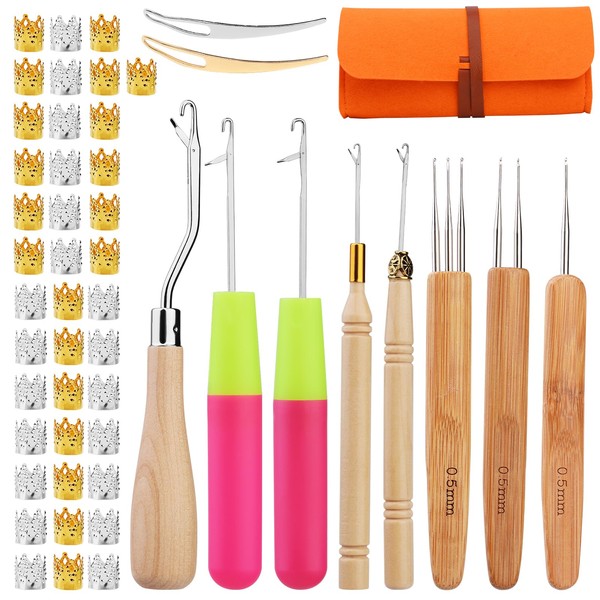 Dreadlock Crochet Hook, 3 Dreadlock Crochet Needle(0.5mm), 5 Different Size