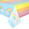 3 Pack Pastel Rainbow Tablecloth for Baby Shower Decorations, Unicorn