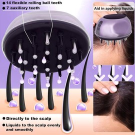 헤어 오일 두피 도포 마사지기 액체 빗 휴대용 에센셜 탈모 방지 [04 Purple] Hair Oil Scalp Application Massager Liquid Comb Portable Essential Hair Loss Prevention [04 Purple]