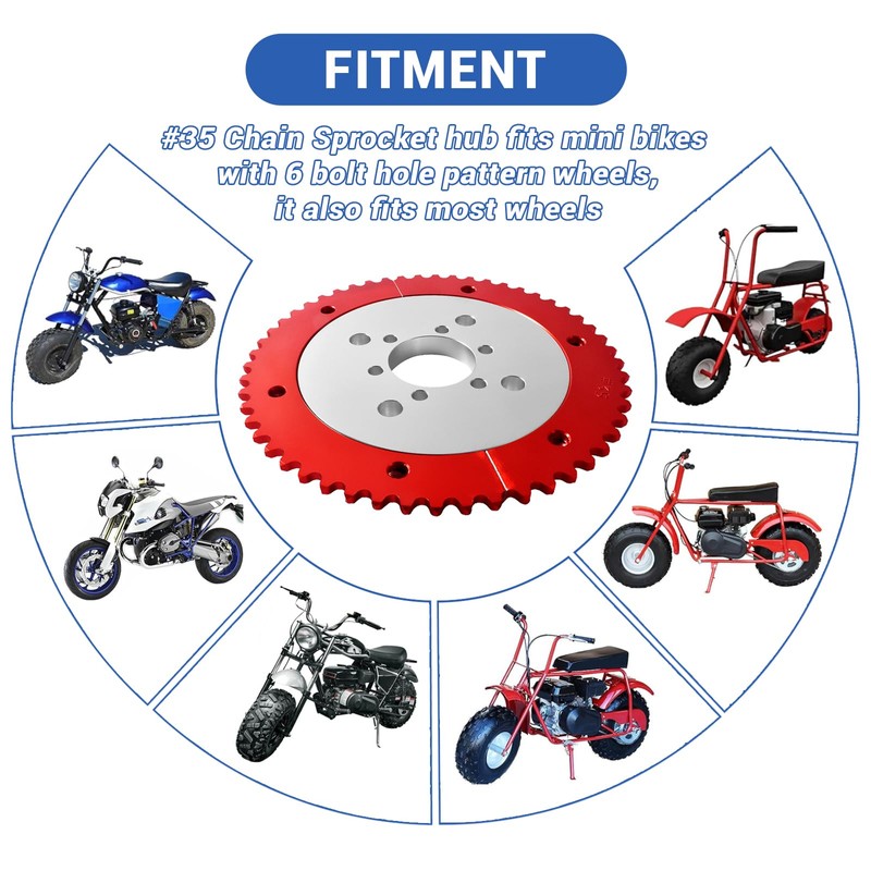 VCUJSUC Universal 35 Chain 59T Split Sprocket with Adapter for