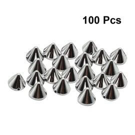 EXCEART Spike Studs 100pcs Bullet Spike Cone Studs Acrylic Punk Bullet Rivets Cone Spike Studs Beads DIY Sew on Glue on or Stick On Bags Shoes Garment Accessories (Silver) Spikes