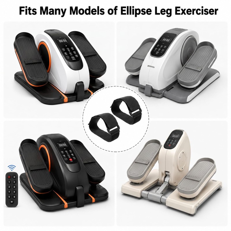 2PCS Ellipse Leg Exerciser Pedal Strap, Adjustable Strap (20x2 Inch)