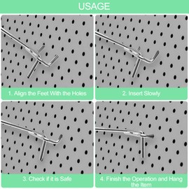 MeoZynxadril Perforated Wall Hooks, 30 Pieces 10 cm and 30 Pieces 5 cm Iron Pegboard Hooks, Perforated Wall Hooks, Tool Wall Pegboard Hooks, for Tool Holder Wall, DIY Stores, Workshop (Pack of 60)