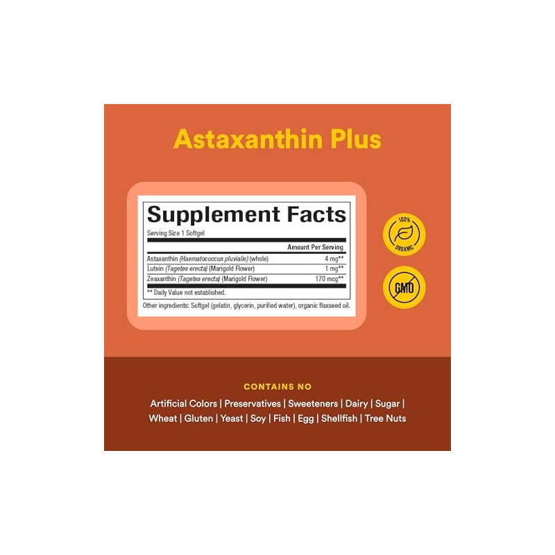 Natural Factors, Astaxanthin Plus, soporte antioxidante para la salud ocular,