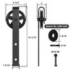 skysen Sliding Barn Door Hardware Roller Set Black (Spoke Wheel