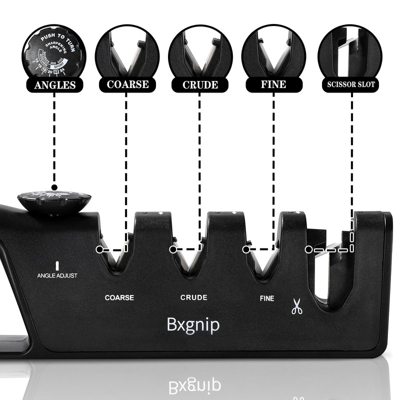 Bxgnip Professional Knife Sharpener with 6 Adjustable Sharpening Angles,and also