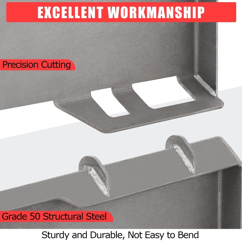 Universal 3/8 in Skid Steer Quick Attach Plate Compatible with