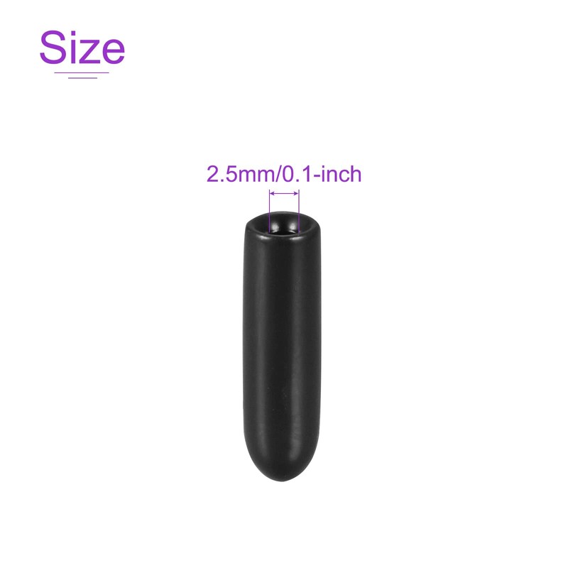DMiotech 20 Pack 3/32" ID Black Screw Thread Protectors Rubber