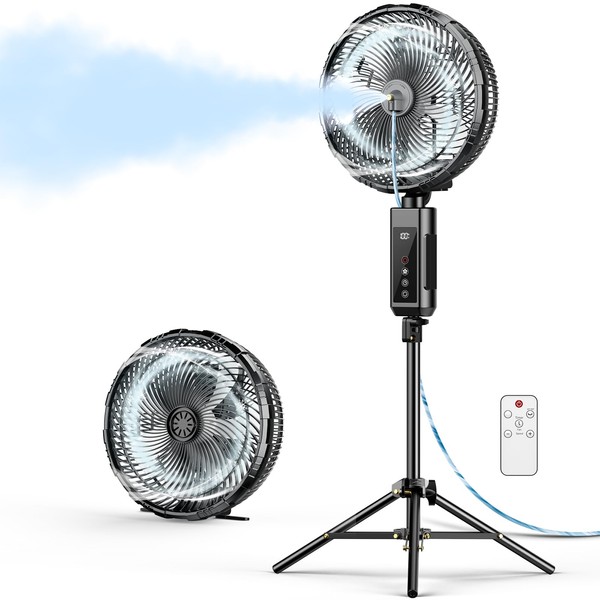 Misting Fan Portable, 20000mAh 12-Inch Outdoor Misting Fan for Patios