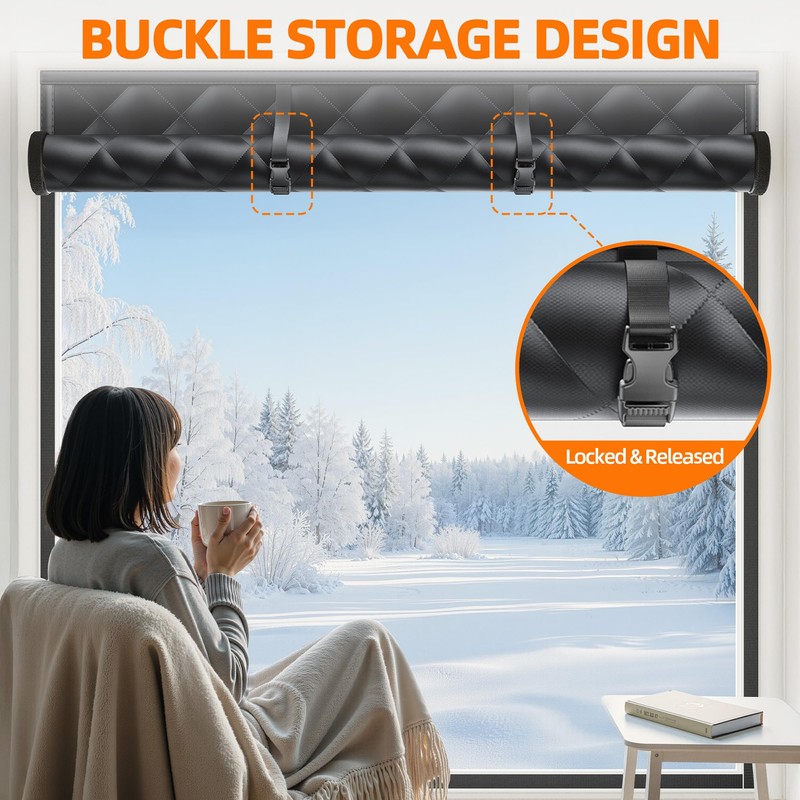 Window Insulation Kit for Winter 27"x39" Cold Weather Thermal Curtain