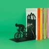 Cyclist Bookend – Decorative Metal Book Holder for Shelves and
