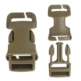 Qavctw 2x 1 Buckle Quick Side Release Buckle for Tactical Vest Backpack Bag with 1in/2.5cm Webbing Straps, Tan-qasm