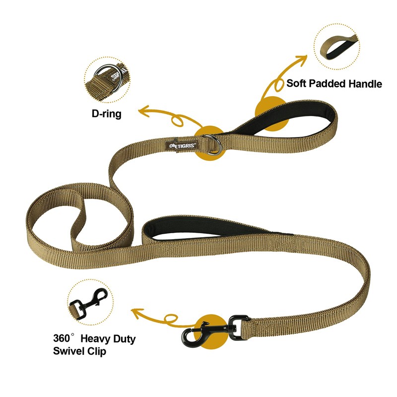 OneTigris Double Dog Lead with Reflective Stripes