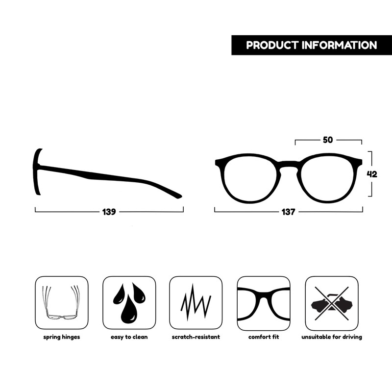 Opulize Met MM60-7 -1.00 Long Distance Glasses for Men and