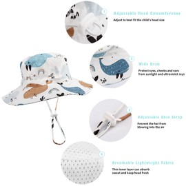 DRESHOW Unisex Baby Kleinkinder Sonnenhut Kappe Mütze Fischerhut Strandhut Kinder Baby Stern Sommerhut UV Schutz UPF 50+, Age 6-12 Monate, Size 48cm