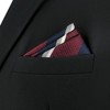 S&W SHLAX&WING Mens Pocket Square Striped Stripes Red Blue Large