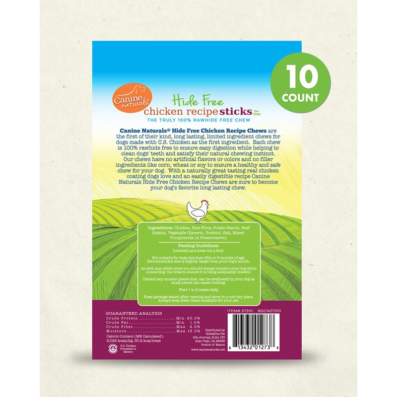 Canine Naturals - Hide Free Chicken Recipe Sticks for Dogs