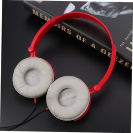 SHINEOFI Headphones with Microphone Headphones for Computer Headsets with Volume Control Red Headphones