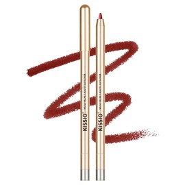 KISSIO Lip Liner,Creamy Lip Pencil,Long Lasting Lip Liner with Sharpener,Matte Finish,Smooth and Soft,Non-Dry,Easy to Use,Cruelty free,Fall into