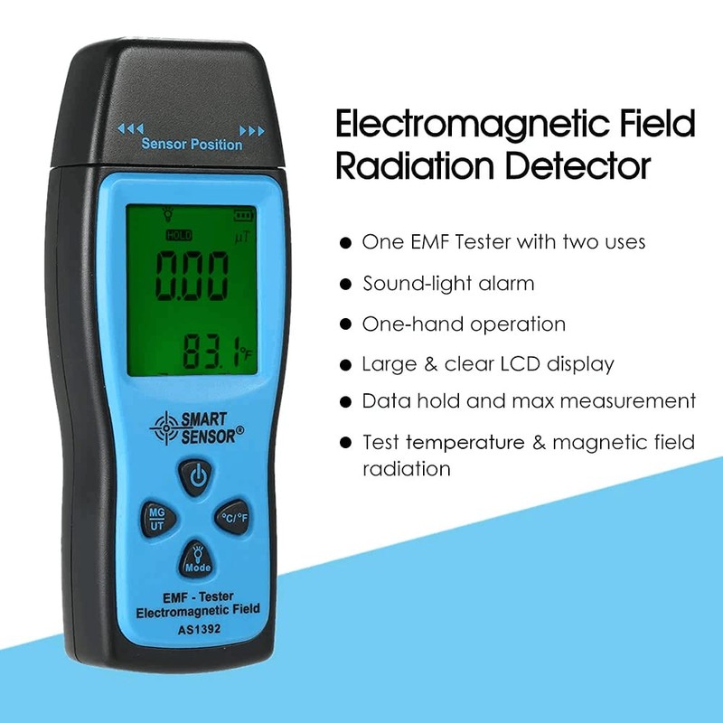 Domary Handheld Mini Digital LCD EMF Tester Electromagnetic Field Radiation