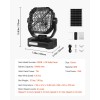 7W 8 Inch Solar Fan with LED Light 10400mAh Rechargeable
