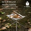 Portable Fire Pit, 22-inch Outdoor Camping Fireplace, Collapsible Stainless Steel