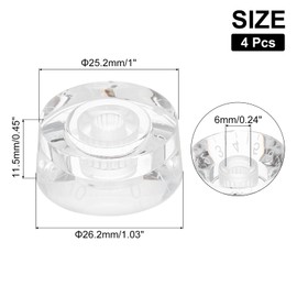 sourcing map 4pcs Electric Guitar Knobs Clear Speed Volume Tone Control Knob 1.03x0.45 inch Guitar Adjust Knobs Caps for Electric Guitar Parts Replacement (Clear-White Word)