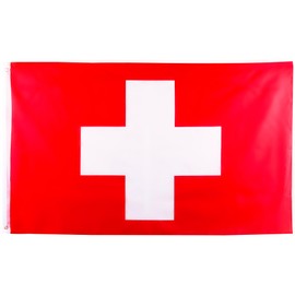 5x3ft Large Switzerland Flag Swiss Flag for Oly 2024 Decorations, Big Switzerland Flag for Oly Games 2024 Football Sports Events Celebration Parade Bar Garden Outdoor Party Decorations