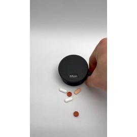 Unbranded Compact Pill Organizer Mechanical 7 Day Pill Box Easy Load Medium Travel Size