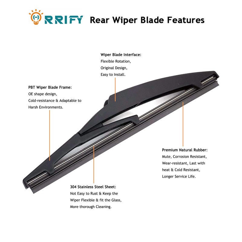 ORRIFY Rear Windshield Wiper Blade Arm Set for Toyota Prius