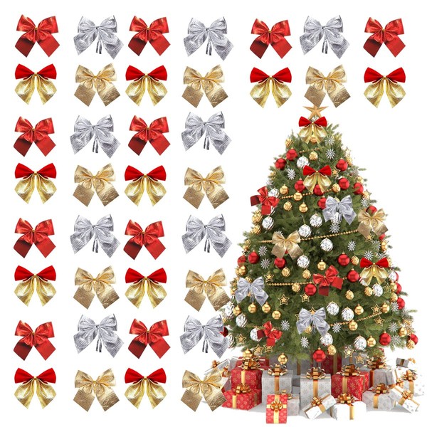 Pack of 96 Christmas bows, Christmas tree bows, bow decorations,