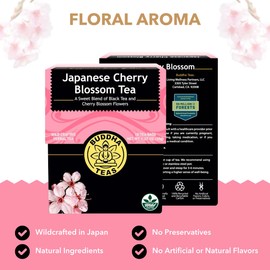 Buddha Teas Japanese Cherry Blossom Tea - OU Kosher, 18 Bleach-Free Tea Bags