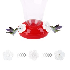 Hummingbird Feeder Replacement Parts - 16 PCS White Flowers, Bee Guards for Perky Pet Glass Plastic Feeder Base